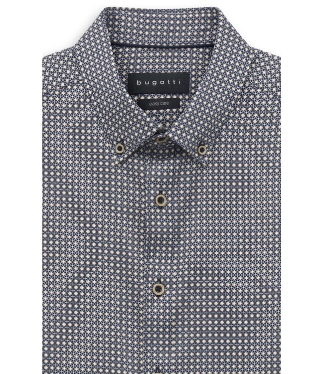 Modern Fit Navy Tan Shirt
