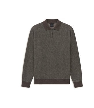 BUGATTI Brown Print Polo Sweater