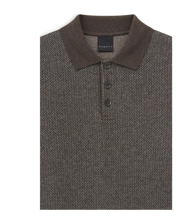 Brown Print Polo Sweater