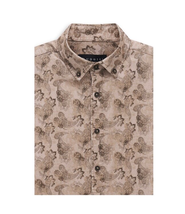 Modern Fit Tan Paisley Corduroy Shirt