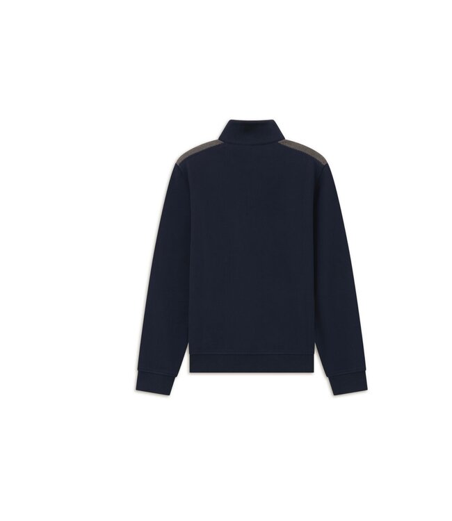 Navy Brown 1/4 Zip with Pocket