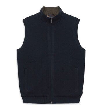 BUGATTI Navy Full Zip Sweater Vest