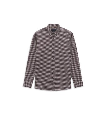 BUGATTI Modern Fit Brown Tan Print Shirt