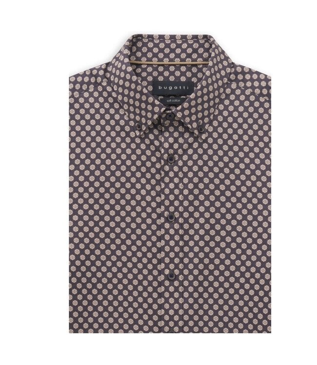 Modern Fit Brown Tan Print Shirt