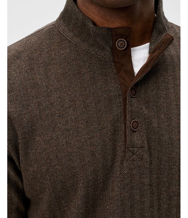 Coffee 1/4 Button Henley