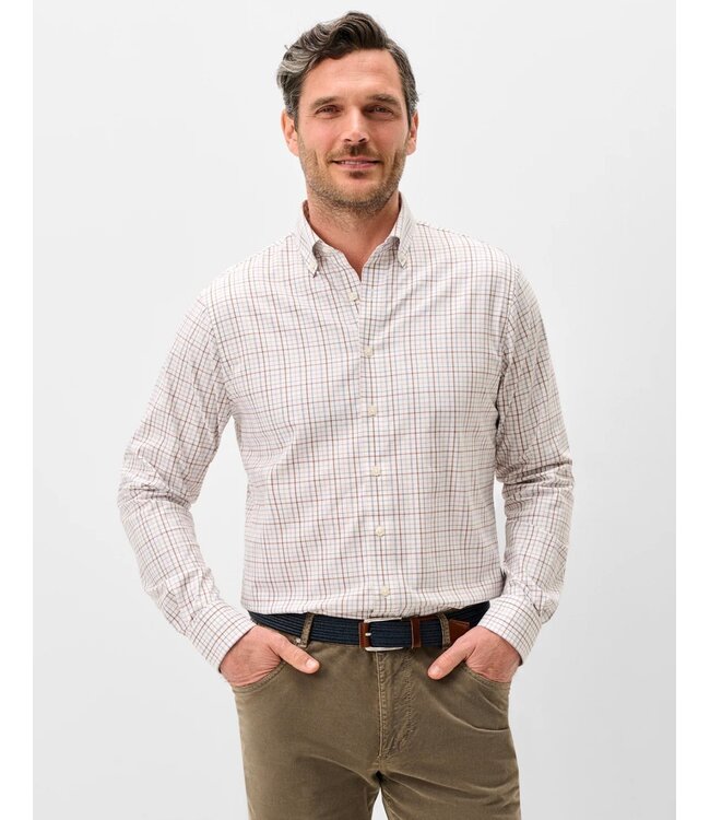 Classic Fit White Sandlewood Pane Shirt