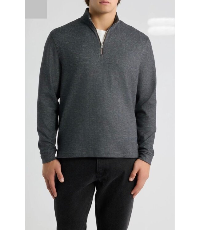 Coffee Mikey Printed Check 1/4 Zip