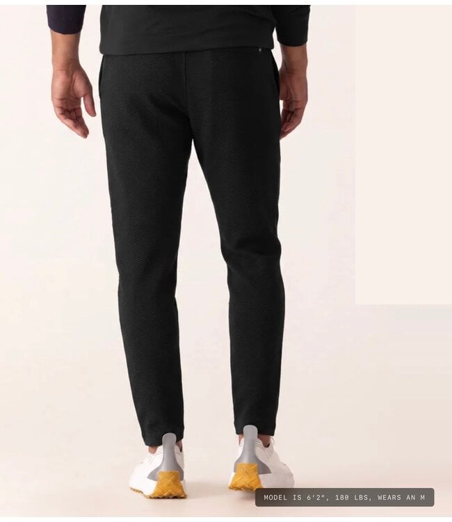 Navy Textured Drawstring Pant