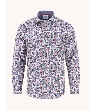 A FISH NAMED FRED Modern Fit Navy Manga Shirt