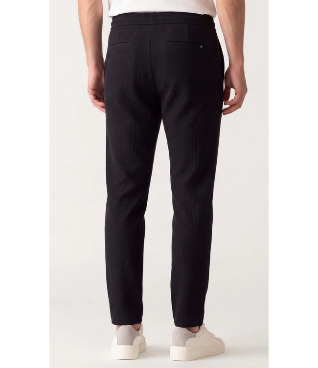 Navy Textured Drawstring Pants