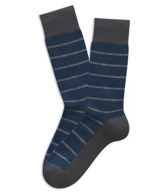 MARCOLIANI Indigo Blue Striped Sneaker Socks