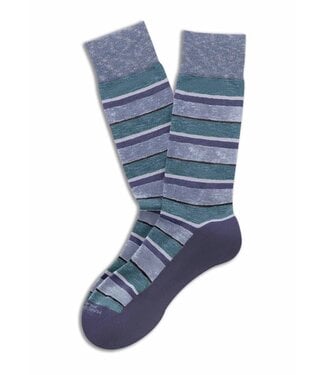 MARCOLIANI Mid Blue Striped Sneaker Socks