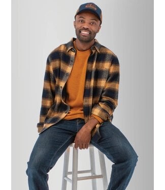 OLD RANCH Classic fit Navy Chase Plaid Shirt