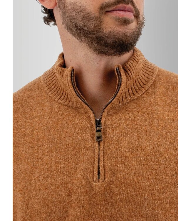 Camel Wade 1/4 Zip Sweater