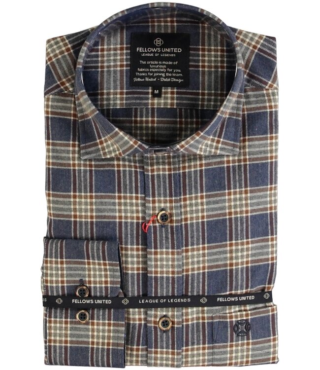 Modern Fit Navy Plaid Shirt