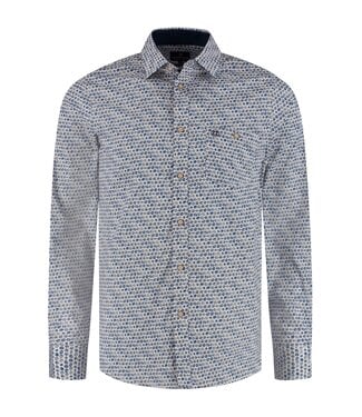FELLOWS UNITED Modern Fit White Oval Print Shirt