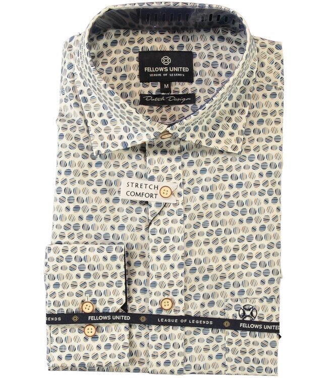 Modern Fit White Oval Print Shirt