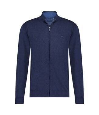 FELLOWS UNITED Mid Blue Full Zip Sweater
