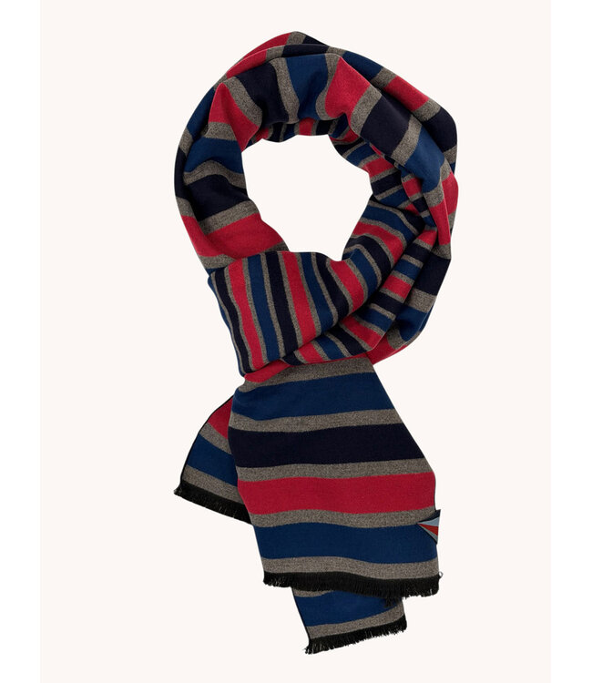 Blue Red Striped Scarf