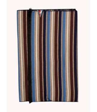 A FISH NAMED FRED Blue Brown Striped Scarf