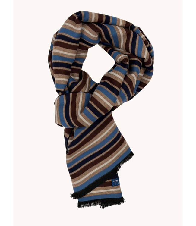 Blue Brown Striped Scarf