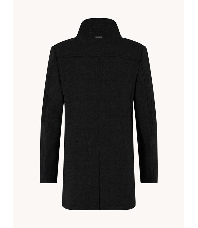 Black Funnel Neck Coat