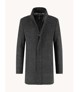 A FISH NAMED FRED Dark Grey Funnel Neck Coat
