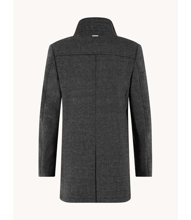 Dark Grey Funnel Neck Coat