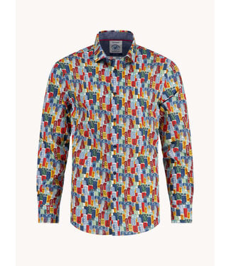 A FISH NAMED FRED Modern Fit Multi Tokyo Signs Shirt