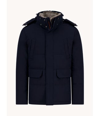 A FISH NAMED FRED Navy Quilted Parka