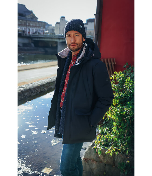 Navy Quilted Parka