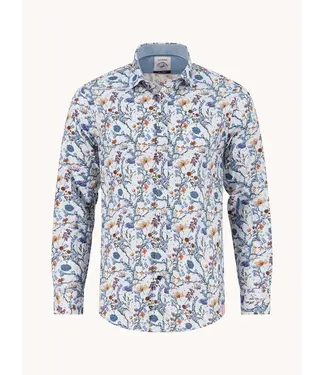 A FISH NAMED FRED Modern Fit Blue Blossom Shirt