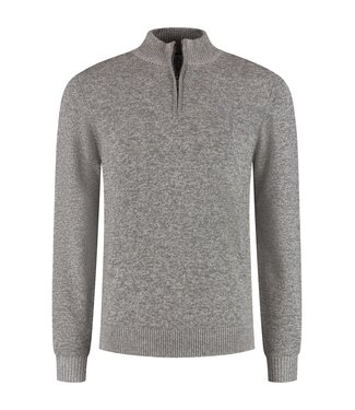 FELLOWS UNITED Grey Melange 1/4 Zip Sweater