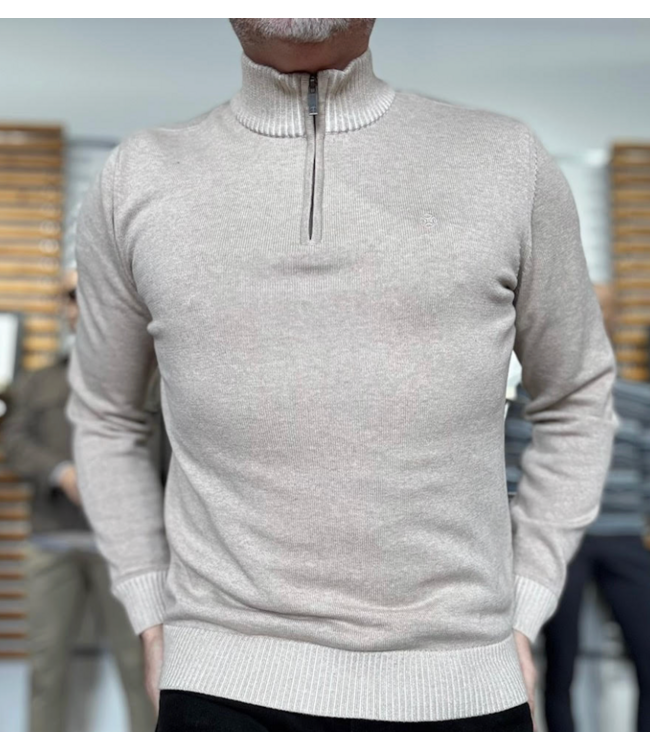 Grey Melange 1/4 Zip Sweater