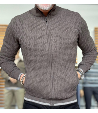 FELLOWS UNITED Brown Full Zip Sweater