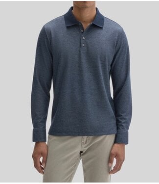 ROBERT BARAKETT Navy Cayman Long Sleeve Polo
