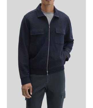 ROBERT BARAKETT Navy Menzer Cropped Zip Overshirt
