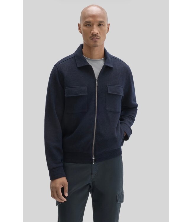 Navy Menzer Cropped Zip Overshirt