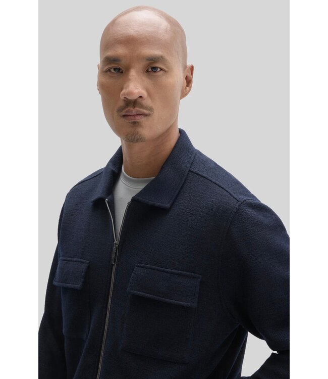 Navy Menzer Cropped Zip Overshirt