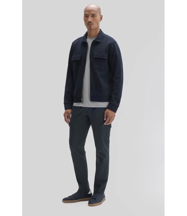 Navy Menzer Cropped Zip Overshirt