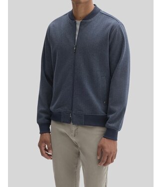 ROBERT BARAKETT Navy Herringbone Patricio Full Zip