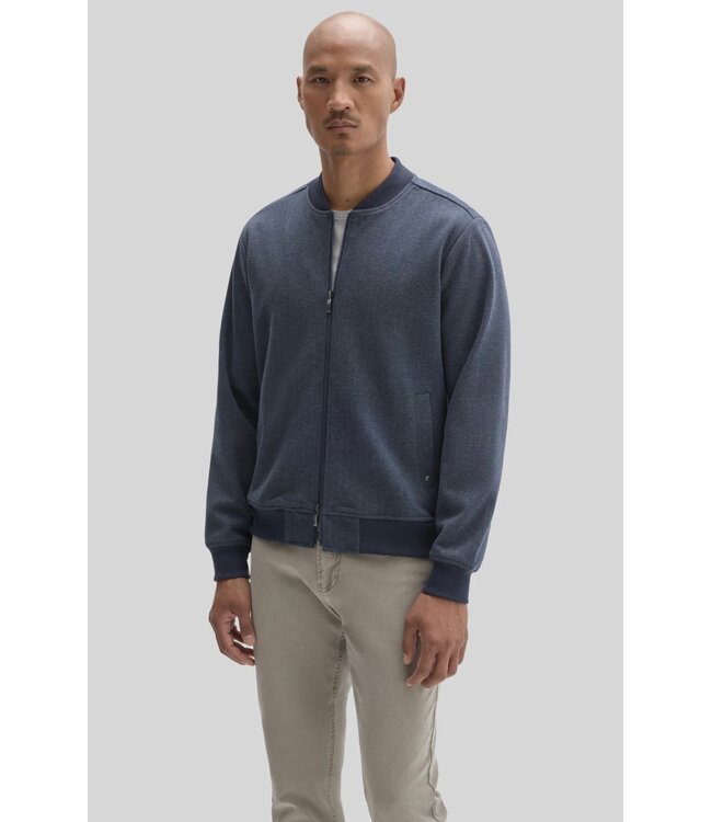 Navy Herringbone Patricio Full Zip