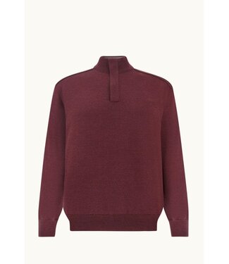 PAUL & SHARK Burgundy Covered Zipper 1/4 Zip Sweater