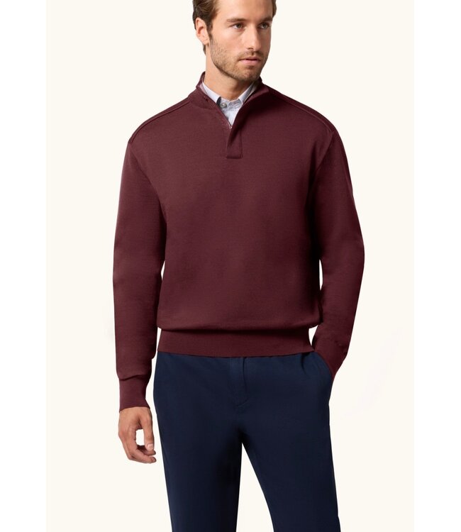 Burgundy Covered Zipper 1/4 Zip Sweater