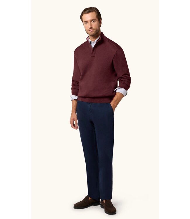 Burgundy Covered Zipper 1/4 Zip Sweater