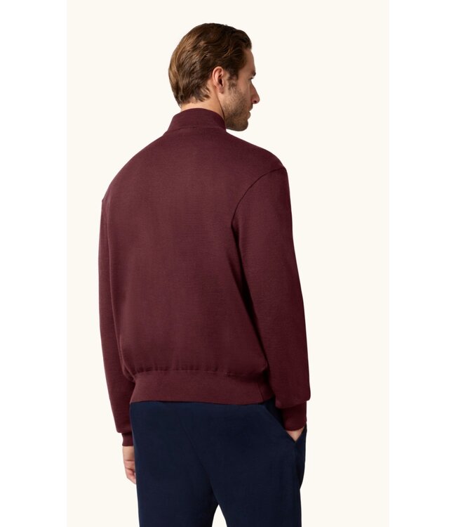 Burgundy Covered Zipper 1/4 Zip Sweater