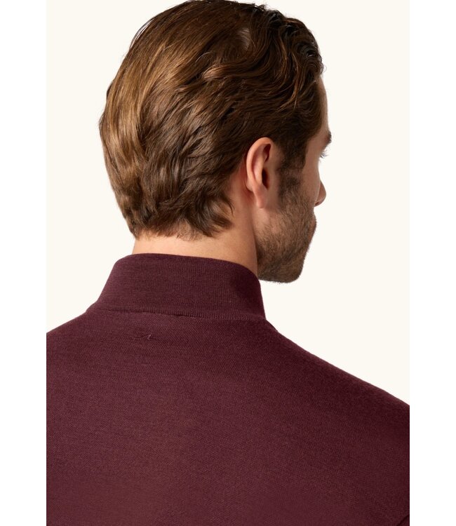 Burgundy Covered Zipper 1/4 Zip Sweater