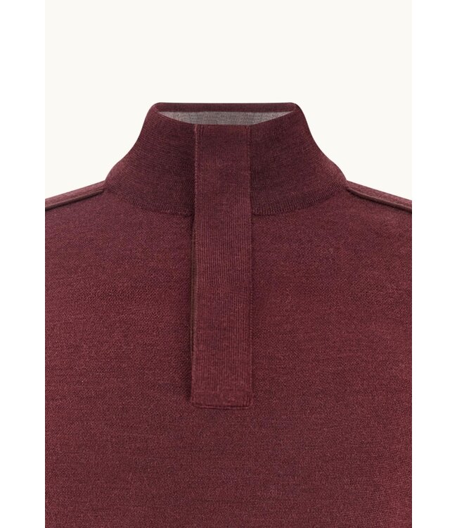 Burgundy Covered Zipper 1/4 Zip Sweater