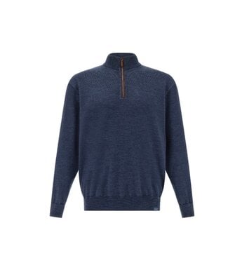 PAUL & SHARK Blue Mix Striped 1/4 Zip Sweater