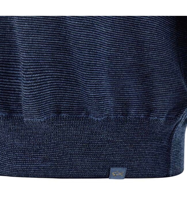 Blue Mix Striped 1/4 Zip Sweater